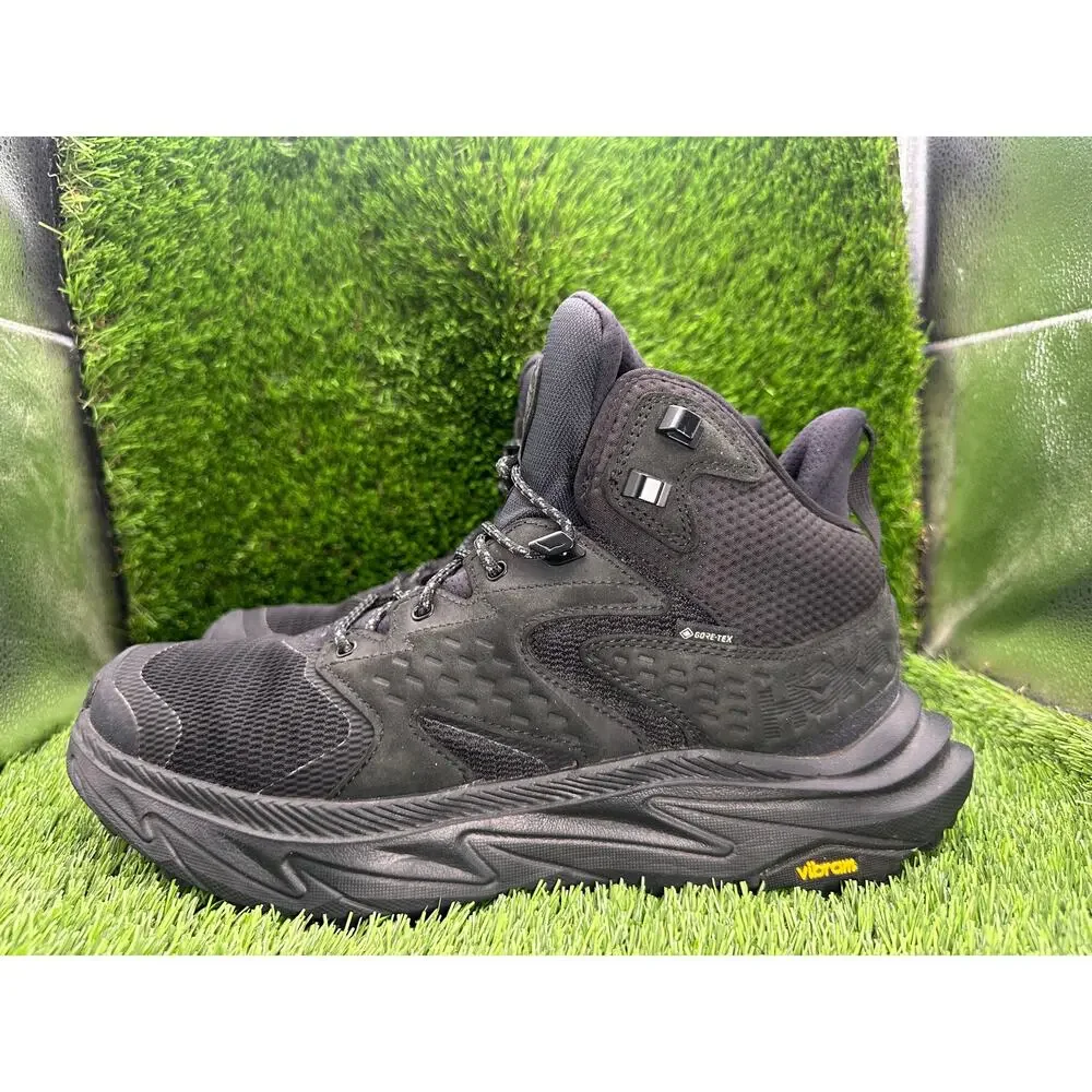 Hoka One One Anacapa 2 Mid GTX 1141633F-BBLC Hiking Boot Men's 11D Black Leather
